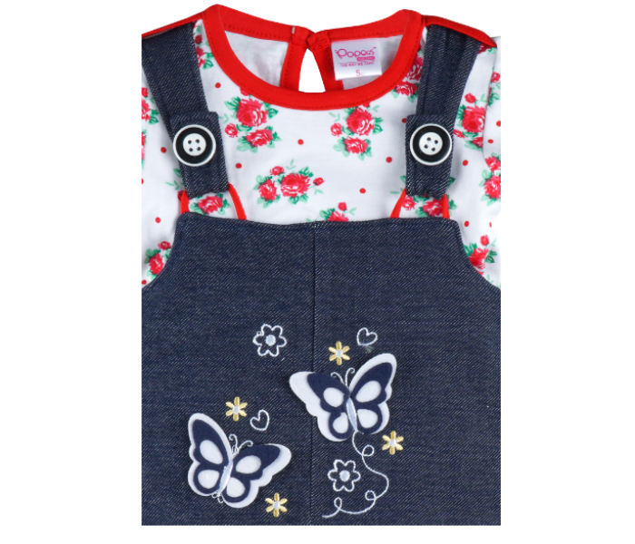 Popees Kimon Comfortable Dungaree with Tshirt for 2 Years Babies - Blue - Zoom Image 3