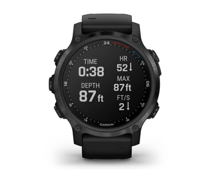 Garmin 010-02403-04 Descent Mk2S Smartwatch with Carbon Grey DLC with Silicone Band - Black - Zoom Image 1