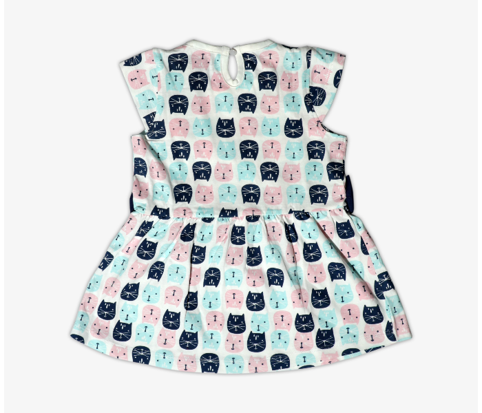 Hugs and Kisses SU19MGL18 12-18Month Cute Kitty Baby Girl Frocks -Blue and Pink - Zoom Image 2