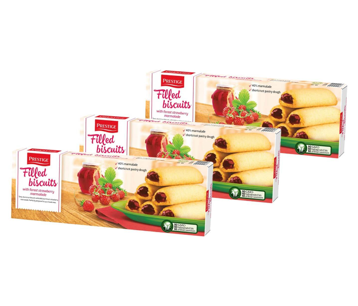 Prestige 155Gram 3 Pieces Filled Biscuits with Forest Strawberry Jam - Zoom Image