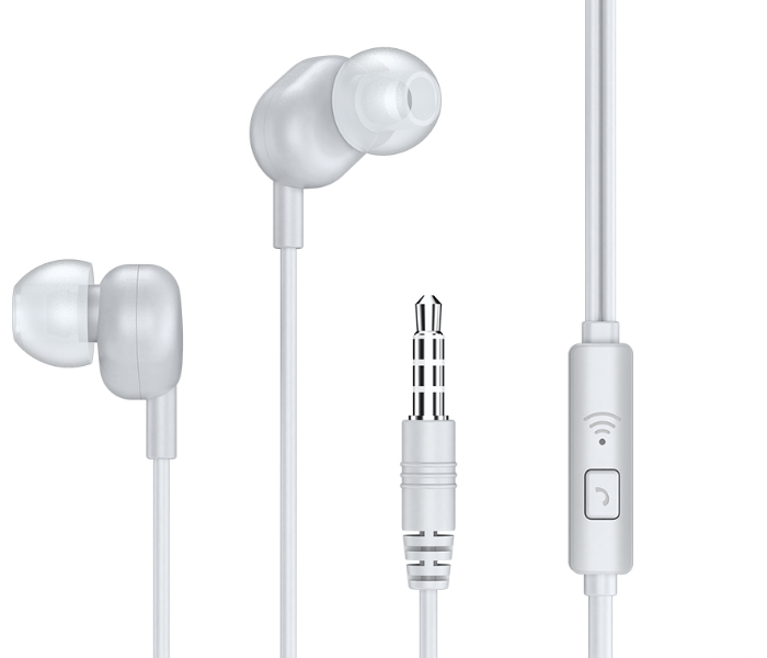 Remax RW-105 Wired Earphone For Calls And Music -White - Zoom Image 1