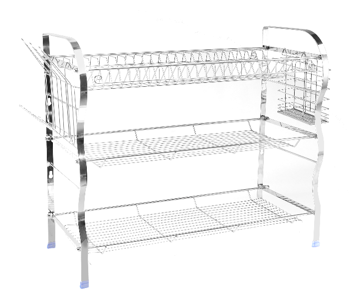 Delcasa DC2093 3Layer Stainless Steel Dish Rack - Silver - Zoom Image 2