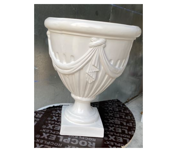 Grace GQ-503/A 470x585mm Exotic Royal Design Garden GRP Planters for Interior and Exterior - White - Zoom Image 3