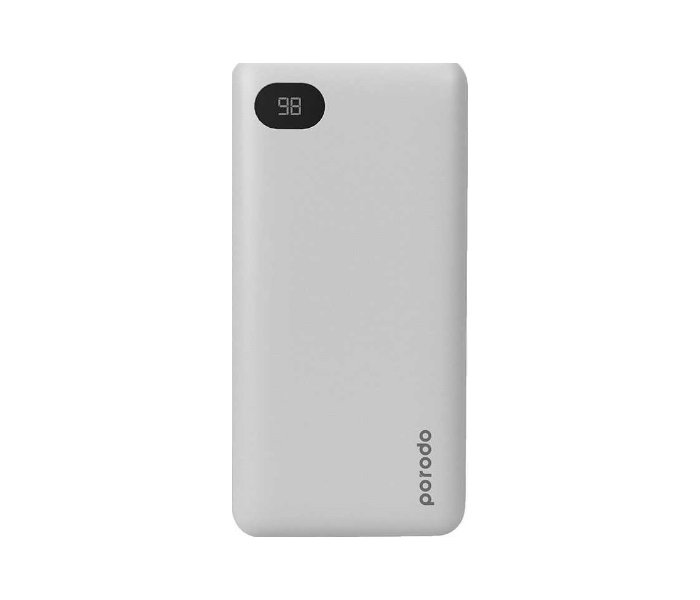 Porodo PD-PBFCH003-WH 20000mAh 4-Port Portable Type-C and Micro USB Power Bank with LED Digital Power Display - White - Zoom Image 1