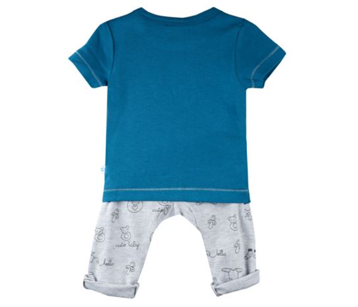 Popees Qubee Comfortable Tshirt with Shorts for 1 Year Babies - Blue - Zoom Image 2