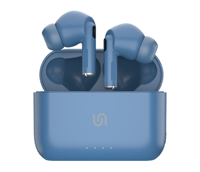 Porodo PD-STWLEP006-BU 24dB Active Noise Cancellation and Touch Controls Soundtec Wireless Earbuds with Wireless Charging - Blue - Zoom Image 1