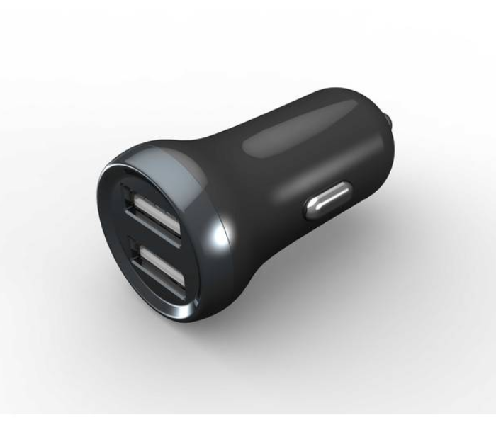 Porodo PD-383-BK Dual Port Slim Mini Car Charger with Fast Charging and Power Indicator - Black - Zoom Image 1