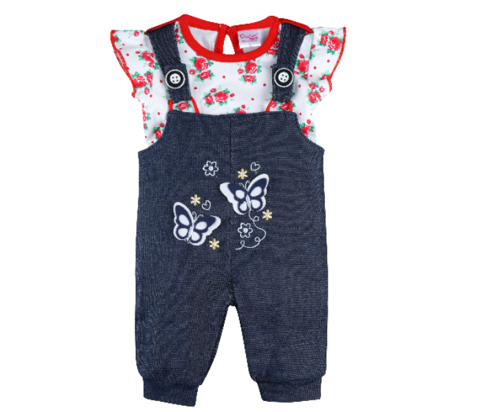 Popees Kimon Comfortable Dungaree with Tshirt for 2 Years Babies - Blue - Zoom Image 1