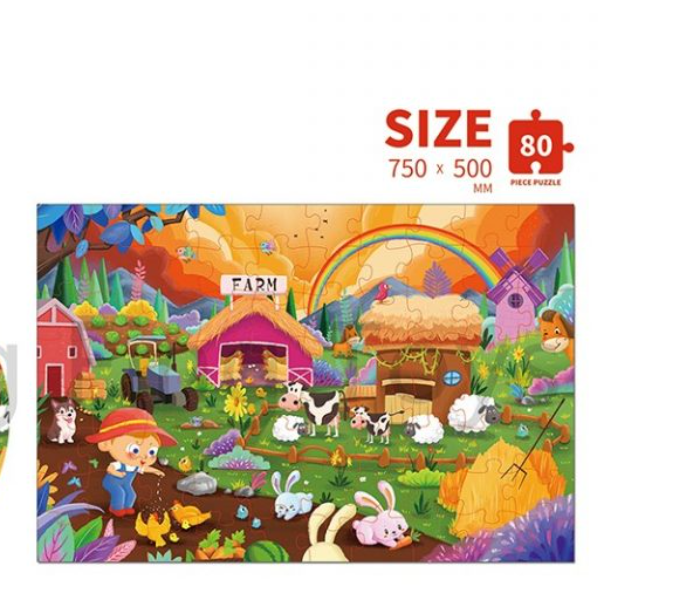 Happy Farm 80 Piece Jigsaw Activity Puzzle For Kids - Zoom Image 2