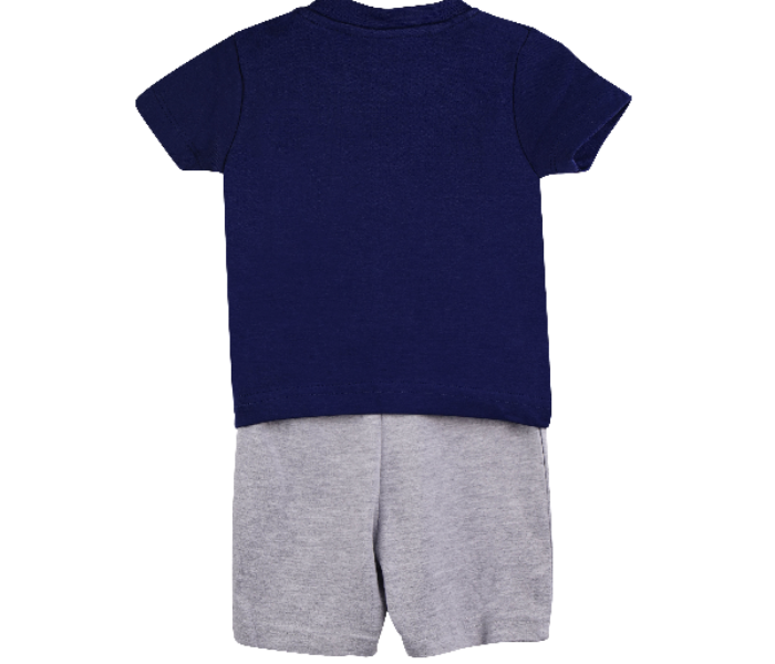 Popees Lebon Comfortable Half Sleeve Tshirt with Shorts for 3 Years Babies - Blue and White - Zoom Image 2