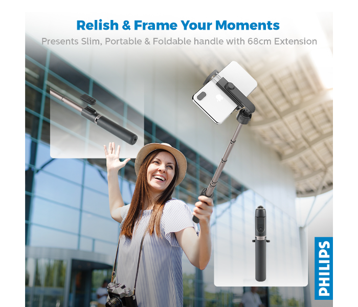 Philips DLK3617NB-11 Bluetooth Selfie Stick -Black - Zoom Image 2