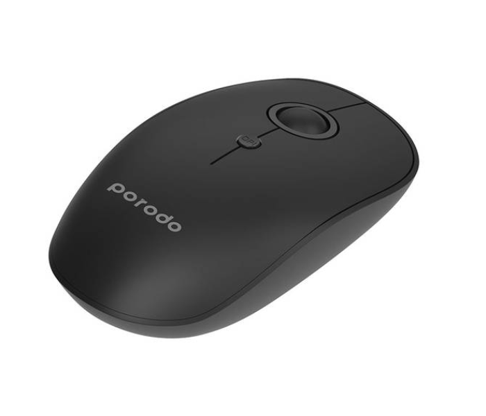 Porodo PD-WM24BT-BK 2 in 1 3 Adjustable DPI Rubberized Surface Wireless Bluetooth Mouse - Black - Zoom Image 2