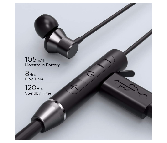 Lenovo HE05 V5.0 Waterproof Neckband Touch Wireless Earphones with Mic - Black - Zoom Image 5