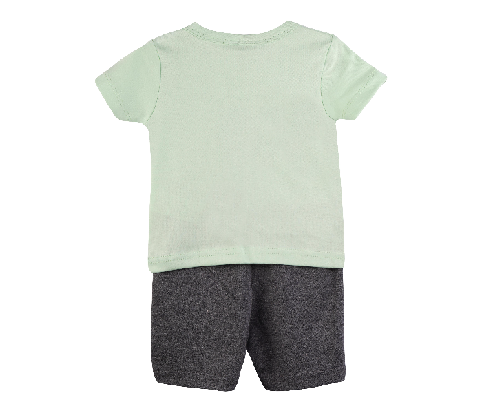 Popees Cameron Comfortable Half Sleeve Tshirt with Shorts for 1 Year Babies - White and Grey - Zoom Image 2