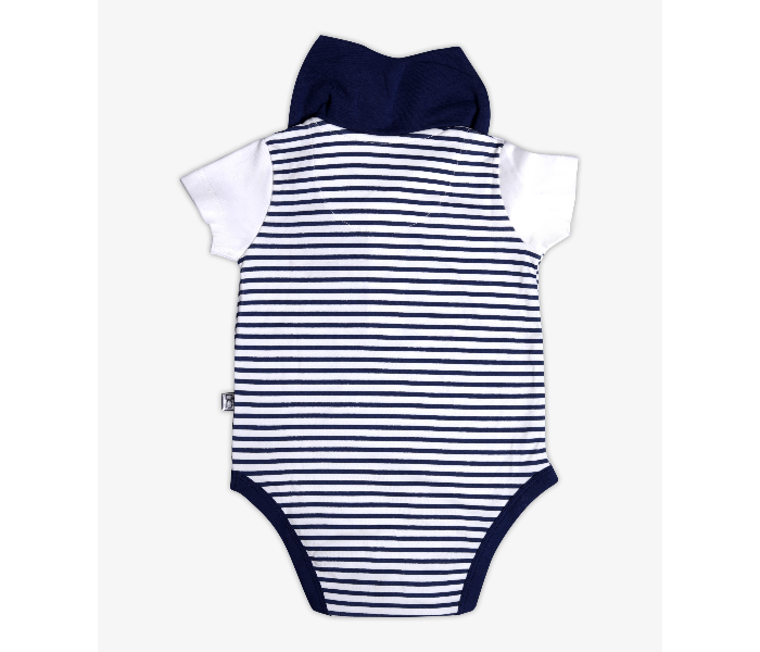 Hugs and Kisses SU19SSV04 6-9 Month Born Voyager Onesie for New Born -Blue and White - Zoom Image 2