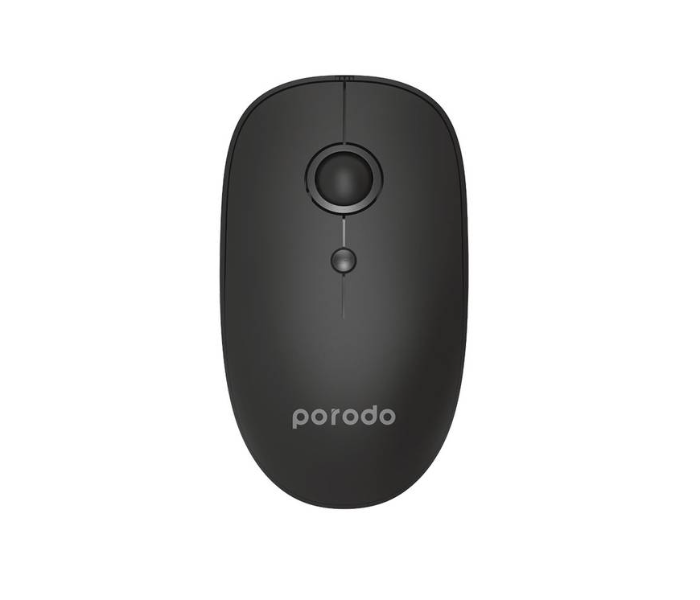 Porodo PD-WM24BT-BK 2 in 1 3 Adjustable DPI Rubberized Surface Wireless Bluetooth Mouse - Black - Zoom Image 1