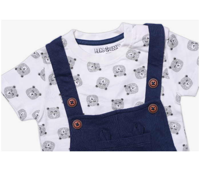 Hugs and Kisses SU19SSV19 6-9 Month Bearholic Baby Dungarees -Blue and White - Zoom Image 3