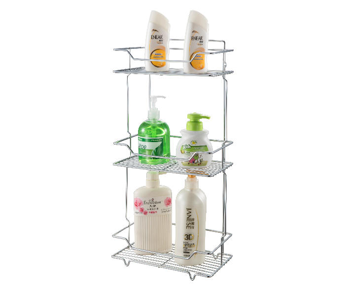 Delcasa DC1693 3 Tier Durable Stainless Steel Bathroom Storage Shower Rack - Silver - Zoom Image