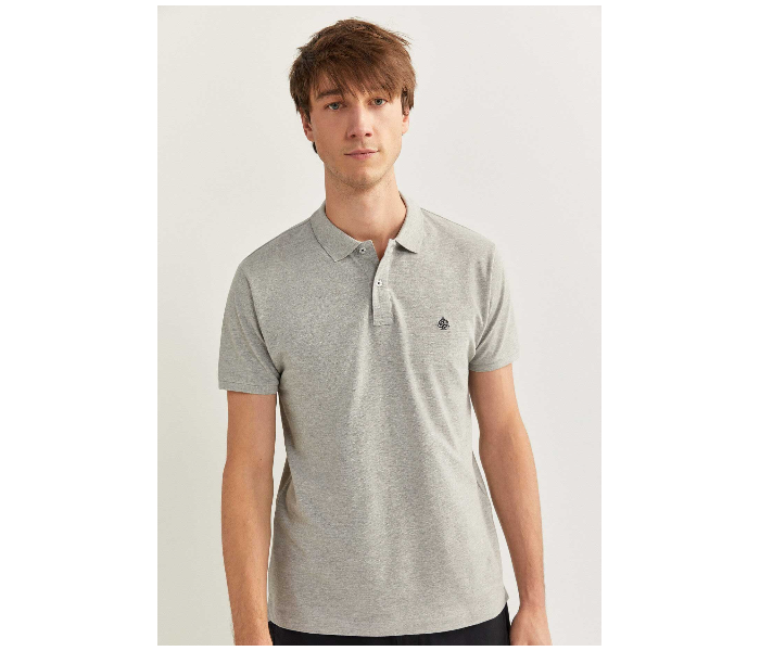 Springfield 143766643 Small Basic Slim Fit Polo Shirt for Men - Grey - Zoom Image 1