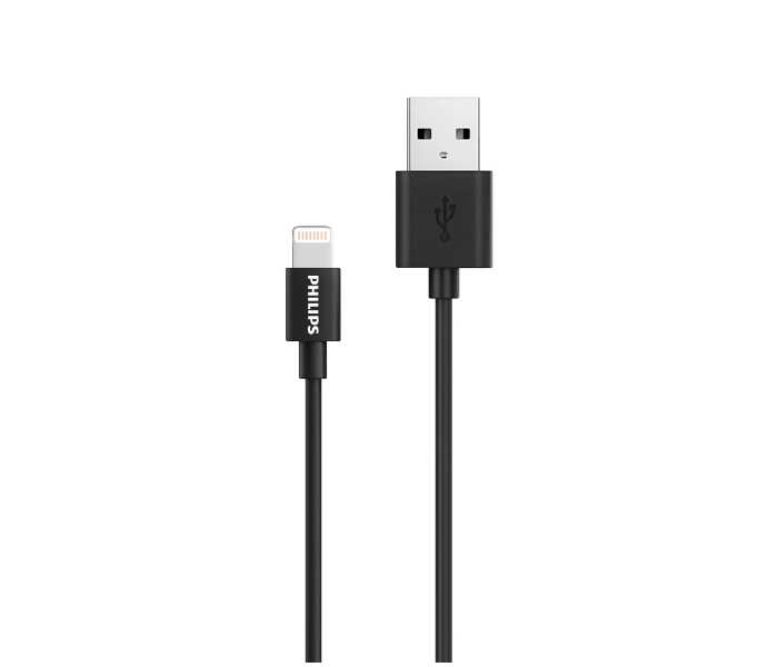 Philips DLC3104V-00 1.2meter USB-A to Lightning Cable -Black - Zoom Image 1