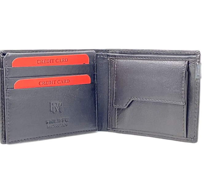 Philippe Morgan PM077 Leather Bifold Wallet for Men - Grey - Zoom Image 2