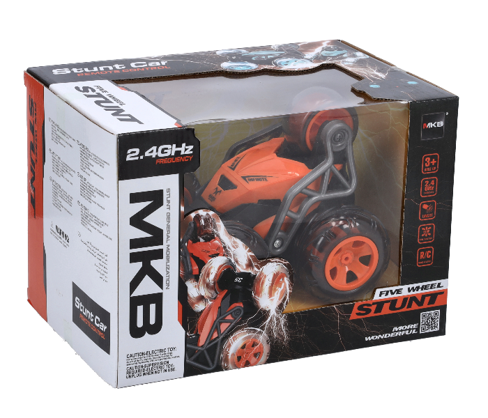 Merriboy MBRC1993 MKB 5 Wheel Stunt Toy Car with Remote Control - Orange and Black - Zoom Image 6