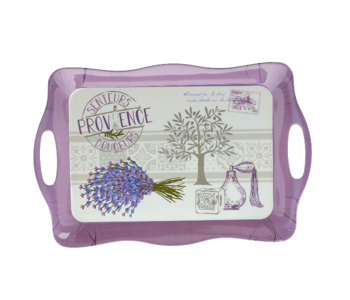 Delcasa DC1647 12x15 Inch 2 Pieces Long Lasting Melamine Serving Tray Set - White and Purple - Zoom Image 3