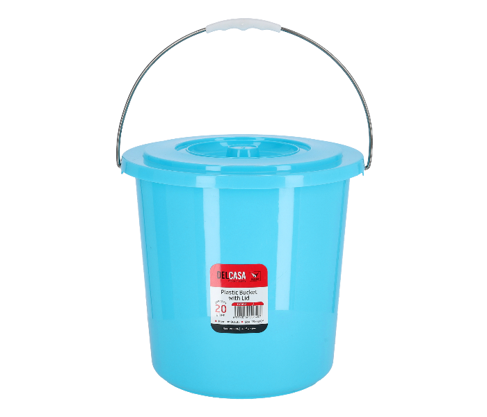 Delcasa DC1641 20 Litre Lightweight Plastic Bucket with Lid and Handle - Blue - Zoom Image 1