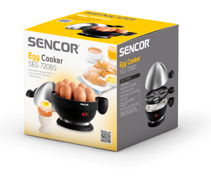 Sencor SEG720BS Egg Cooker with Removable Egg Tray -Black and Silver - Zoom Image 5