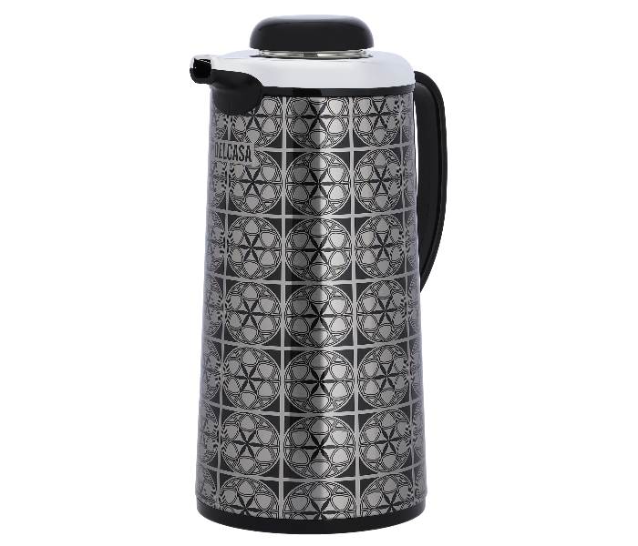 Delcasa DC2049 1.3Litre Stainless Steel Vacuum Flask - Black and White - Zoom Image 2