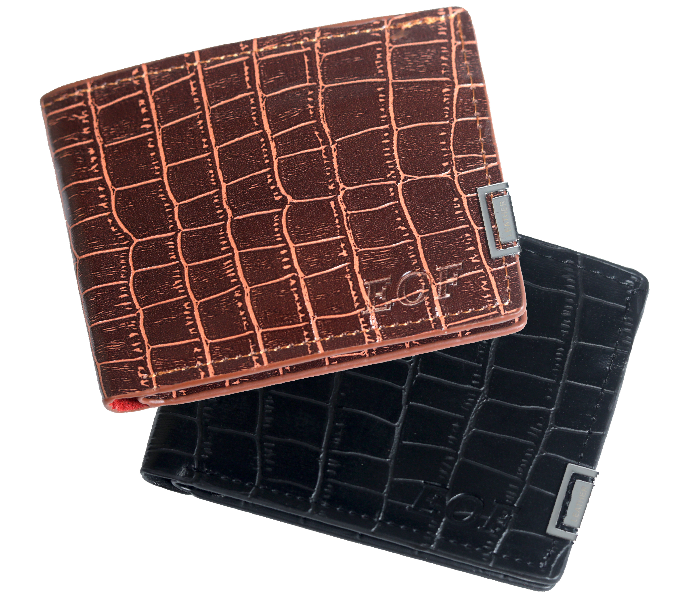 2 pcs New Crocodile Pattern Mens Wallet - Black and Brown   - Zoom Image 1