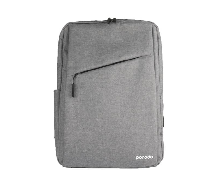 Porodo PD-BP16LP-GRY 15.6 Inch Nylon Fabric Lifestyle Computer Backpack with Adjustable Shoulder Strap - Gray - Zoom Image 1