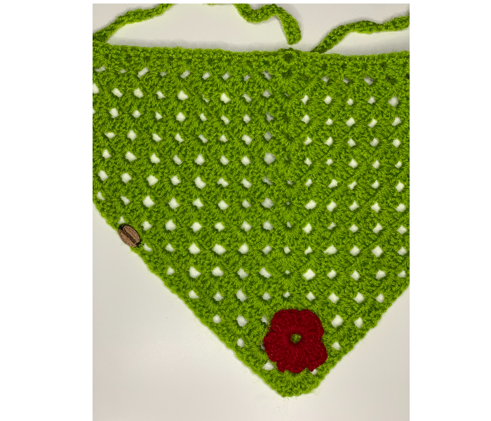 Crochet CBS-3 Bandana Soft Handmade Scarf for Girls - Green - Zoom Image 3