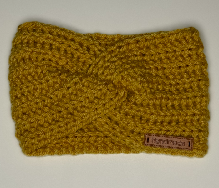 Crochet CCHB-3 Twisted Soft Handmade Ear Warmer Headbands for Children - Yellow - Zoom Image 2