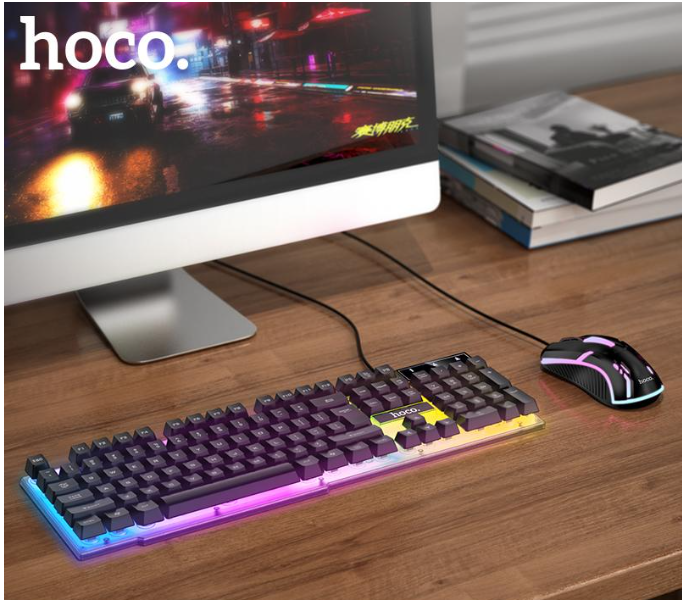 Hoco GM11 Terrific Glowing Gaming Keyboard And Mouse Combo -Black - Zoom Image 5