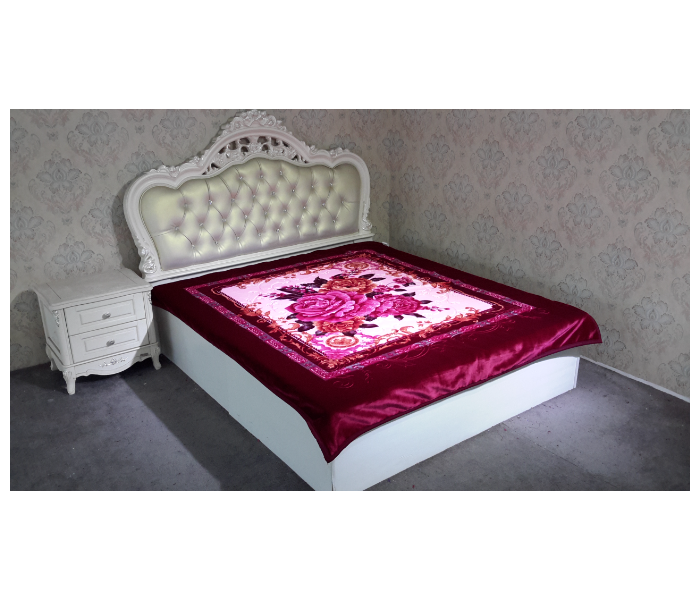 Stargold  SG-BL2038 20Lbs 2Ply Double Bed Embossed Super Soft Blanket - Maroon - Zoom Image