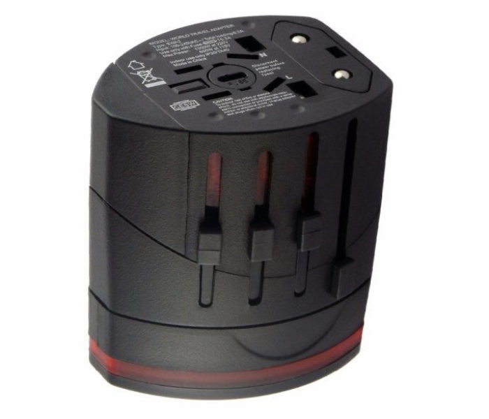 All in One Dual USB Surge Protection and Worldwide Compatible Universal International Travel Adapter - Black - Zoom Image 3