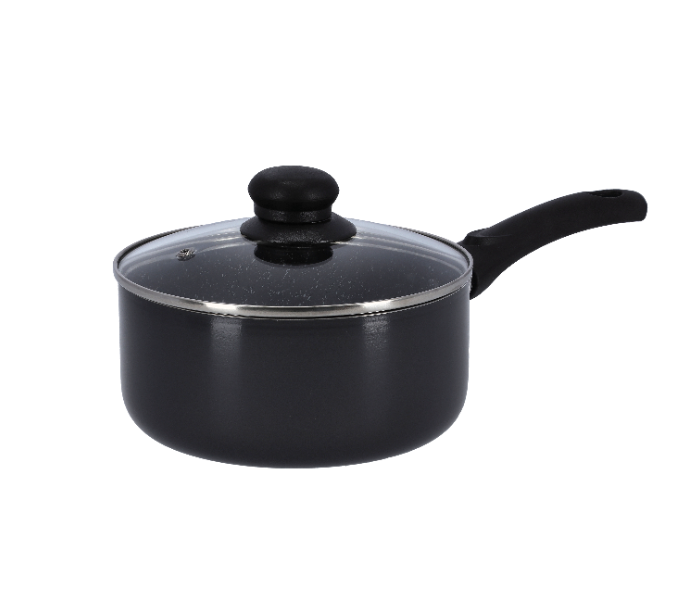 Delcasa DC1584 18cm Non Stick Aluminium Saucepan with Lid - Black - Zoom Image 1