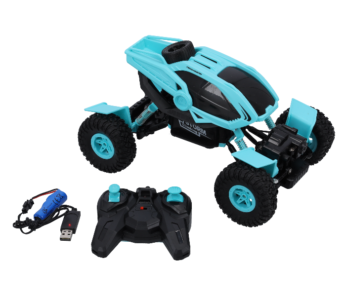 Merriboy MBRC1999 4 Wheel Remote Control MKB Scrambler Rock Climbing Toy Car for Kids - Blue and Black - Zoom Image 1