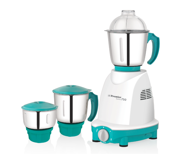 Premier 21604 KM520 750W Xpress Ruby Plus Mixer Grinder with Stainless Steel Jar - White and Blue - Zoom Image