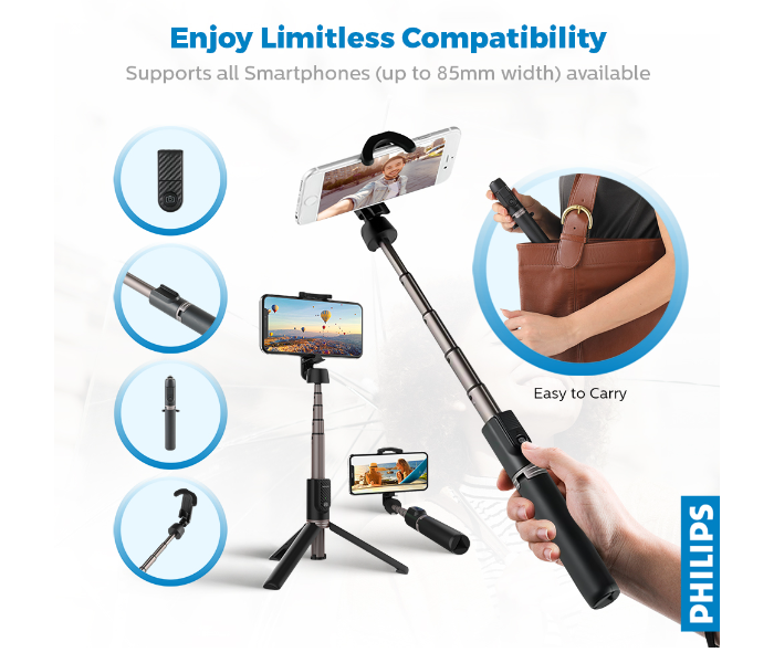 Philips DLK3617NB-11 Bluetooth Selfie Stick -Black - Zoom Image 5