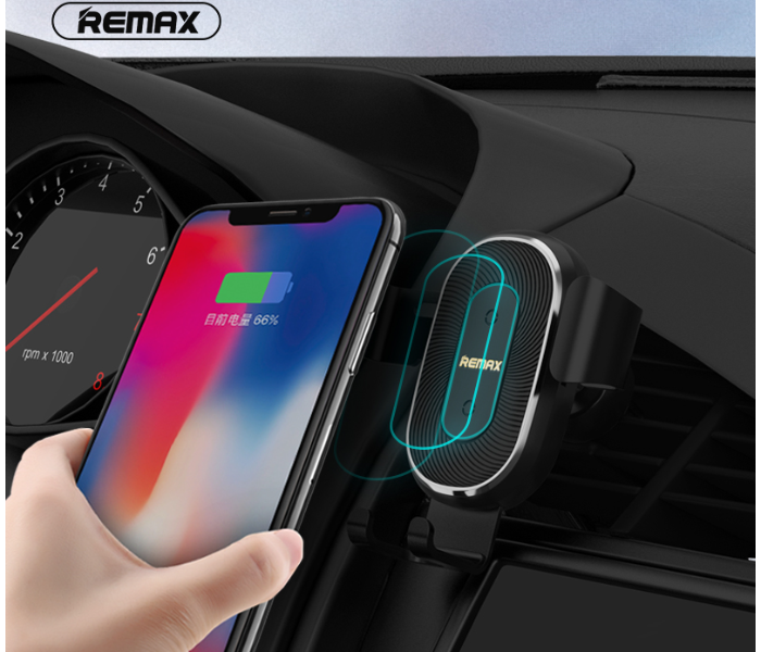 Remax RM-C38 Wireless Charger And Car Vent Mount Holder -Black - Zoom Image 7