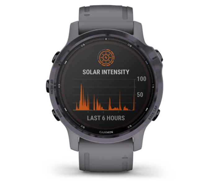 Garmin 010-02409-15 Fenix 6S Pro Solar Smartwatch with Amethyst Steel and Band - Shale Grey - Zoom Image 2