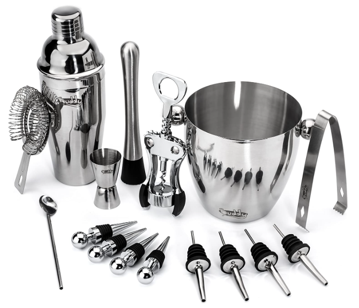 16 Pieces Wine and Cocktail Mixing Bar Tools Set - Stainless Steel - Zoom Image 1