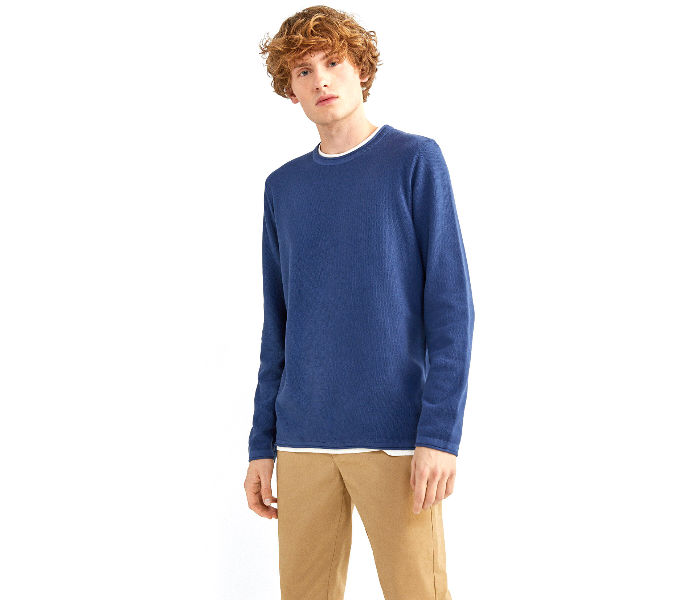 Springfield 141759213 Small Cotton Knitwear for Men - Medium Blue - Zoom Image 1