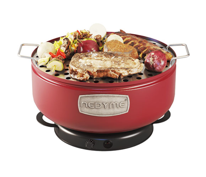 Nedyme Smokeless Charcoal Barbecue with Roasting Pan -Red - Zoom Image 3