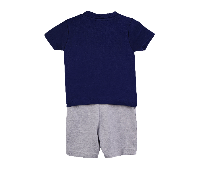 Popees Lebon Comfortable Half Sleeve Tshirt with Shorts for 1 Year Babies - Blue and White - Zoom Image 2