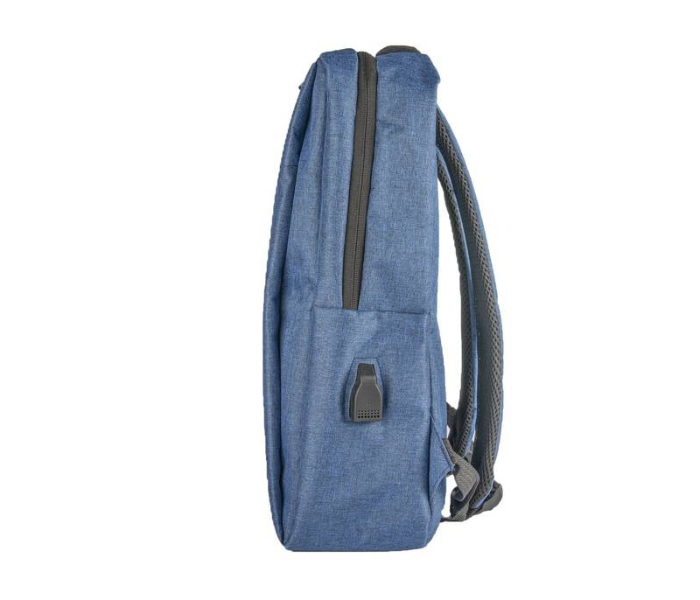 Porodo PD-BP16LP-BLU 15.6 Inch Nylon Fabric Lifestyle Computer Backpack with Adjustable Shoulder Strap - Blue - Zoom Image 3