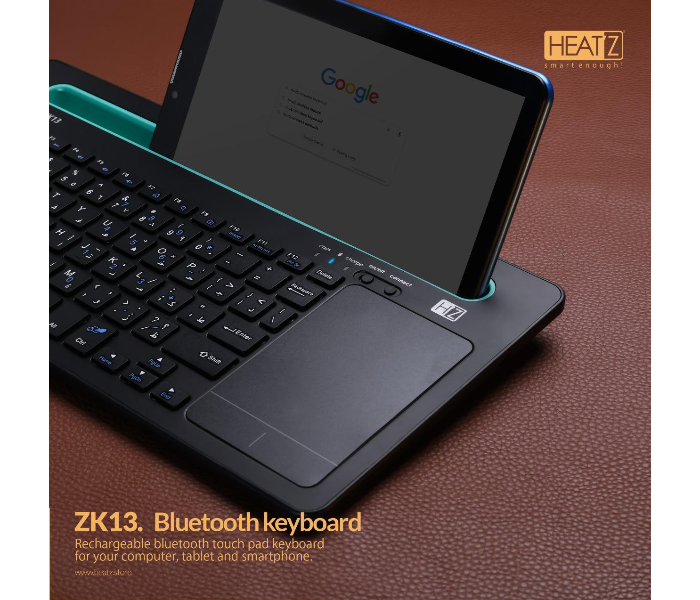 Heatz ZK13 Touchpad Standy Bluetooth Keyboard - Black - Zoom Image 4