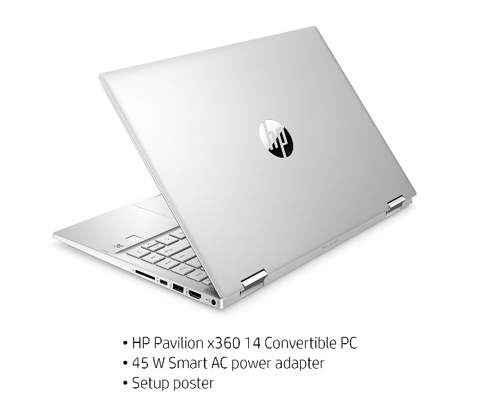 HP 14-DW1010WM Pavilion 14 Inch FHD Touchscreen Intel Core i5-1135G7 8 GB RAM 256GB SSD Intel Iris Xe Graphics Windows 10 - Silver - Zoom Image 4